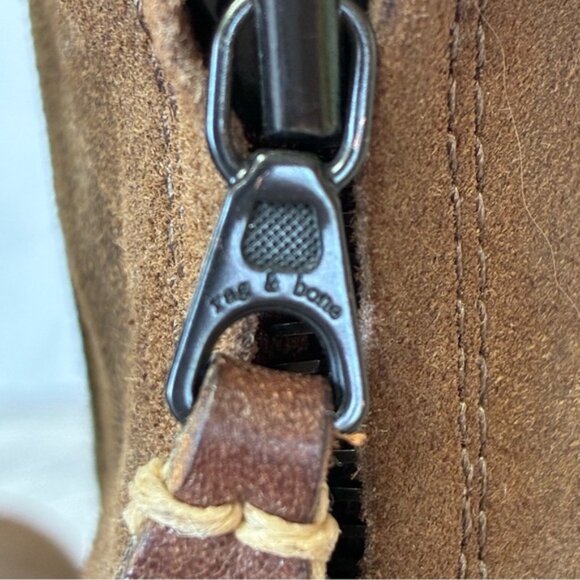 Rag & Bone Women’s Newbury Heeled Ankle Boots Distressed Brown Suede Size 37 - Picture 9 of 16